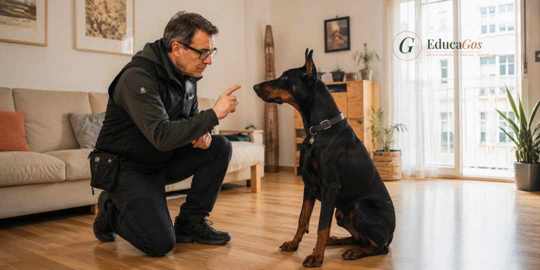 Clase de obediencia canina a domicilio impartida por EducaGos en Barcelona Clase de obediencia canina a domicilio impartida por EducaGos en Barcelona