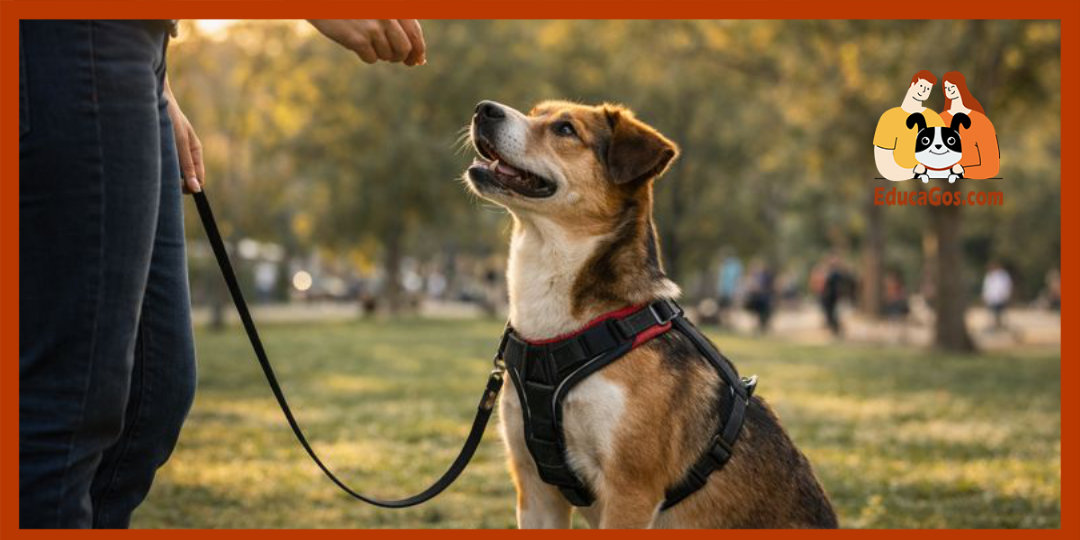 Entrenamiento de correa floja y atención en un parque de Barcelona con refuerzo positivo Soluciones paso a paso, programa de correa floja sin castigos