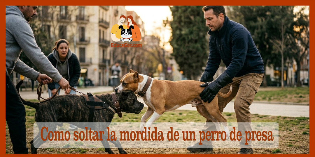 Como soltar la mordida de un perro de presa - técnica correcta de separación