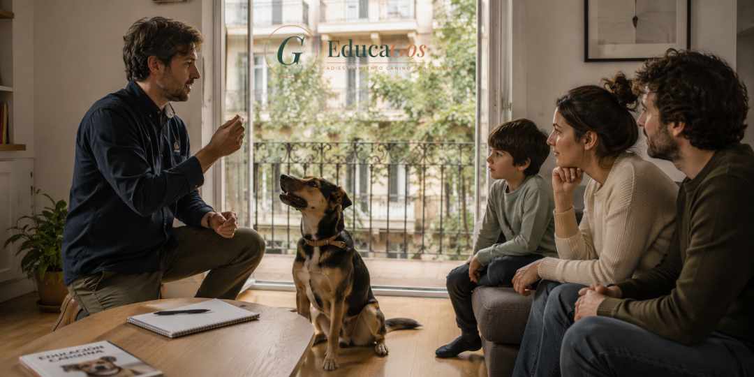 Sesión de adiestramiento canino a domicilio en Barcelona con un técnico de EducaGos Sesión de adiestramiento canino a domicilio en Barcelona con un técnico de EducaGos